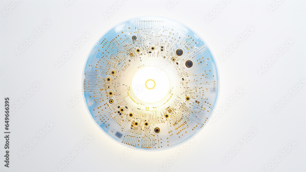 Aufkleber white computer chip light fluorescent button isolated on the background computer graphics website design