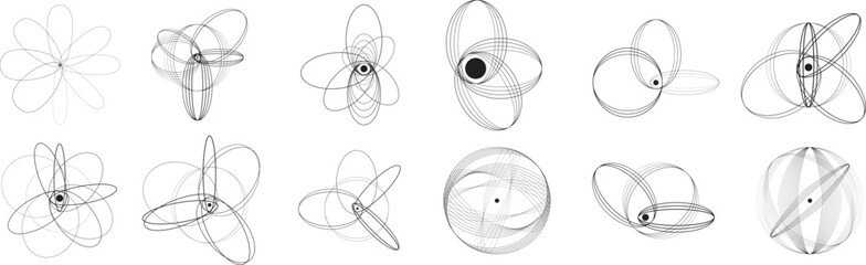 Lines in Circle Form . Spiral Vector Illustration .Technology round. Wave Logo . Design element . Abstract Geometric shape .
