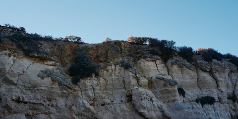 Cliffs by the coast of Algarve, Lagos, Portugal, the summer of 2023.