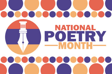 National Poetry Month Vector illustration. Suitable for greeting card, poster and banner. - obrazy, fototapety, plakaty