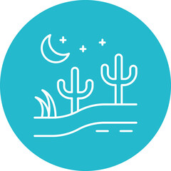 Desert Night Landscape Icon