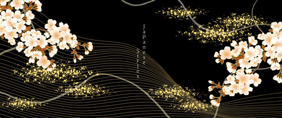 日本の春　華やかな和風デザイン　和柄　さくらの花の背景　新年のご挨拶　Japanese-style background