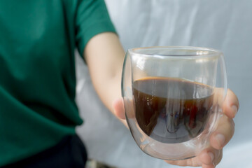 Hands holding a black coffee cup, Coffee cup for coffee lover, Morning coffee photography