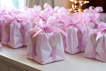 A table at a bridal shower is laden with gifts and decorations, capturing the excitement and anticipation leading up to a wedding