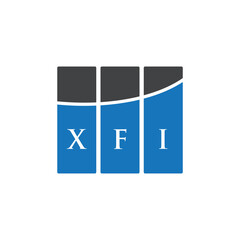 XFI letter logo design on white background. XFI creative initials letter logo concept. XFI letter design.