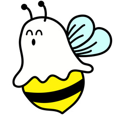 Boo Bee Halloween Funny Vector