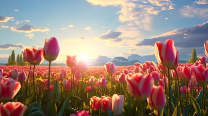 Türaufkleber field of tulips © Thomas