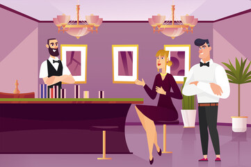 Casino concept with people scene in the background cartoon style. Woman came to play gambling in the casino.  illustration.