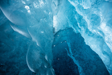 Struktury jaskini lodowej, Islandia - obrazy, fototapety, plakaty