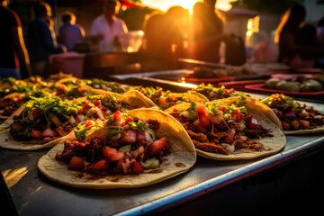 Fototapeta Mexican Taco Fiesta: Exploring Hispanic Food Culture obraz