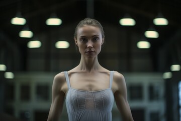 Graceful ballet dancer emerges from the mystic fog, embodying the dance's ethereal essence.
