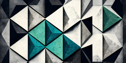 abstract geometric retro background, modern wallpaper design, cement texture. Generative AI.