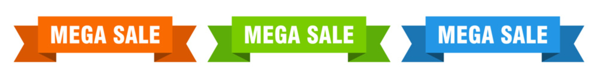 mega sale ribbon. mega sale isolated paper sign. banner