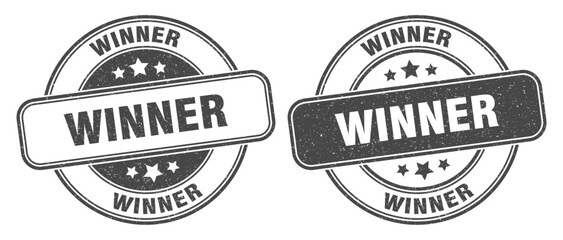 winner stamp. winner label. round grunge sign