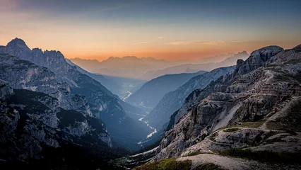 Papier Peint photo Lavable Alpes Sunrise in the Dolomites