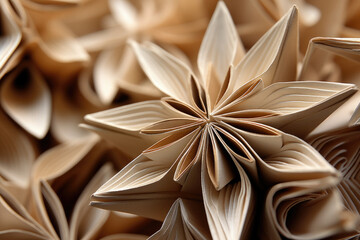 Origami Paper Art: Unveiling Delicate Intricacies and Exquisite Beauty in Close-Up, Showcasing Precision Folds and Artistic Expression.