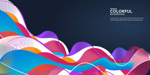 Colorful flow background with modern abstract shapes. Very suitable for poster, banner, cover, advertisement, wallpaper, etc.
