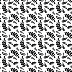 Fototapeta premium Seamless floral pattern element vector shape doodle plant abstract texture background illustration for digital paper and print materials.