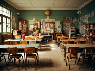 Fototapeta na wymiar a nice school room, a nice place in the school, created with Generative AI technology