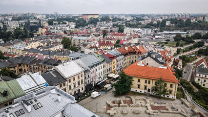 Fototapeta na wymiar The aerial view of Lublin in Poland