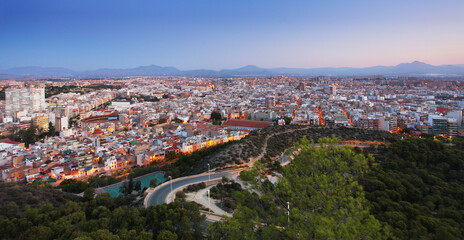 Spain, Alicante city at sunset