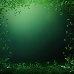 Fototapeta na wymiar Green background with leaves, blur effect, gradient, bokeh