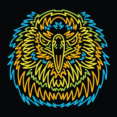 Colorful Monoline Eagle Vector Graphic Design illustration Emblem