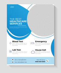 Vector healthcare and medical cover flyer template design