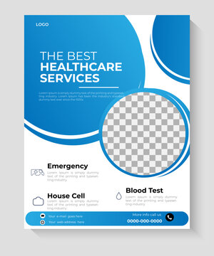 Vector healthcare and medical cover flyer template design