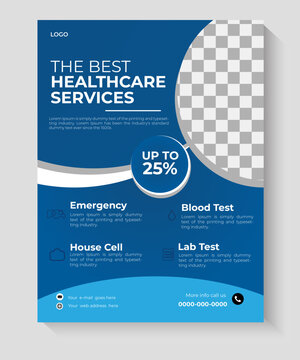 Vector healthcare and medical cover flyer template design