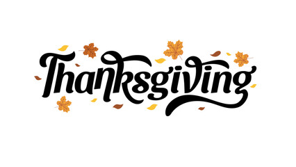 Simple Thanksgiving Hand Lettering With Pumpkin Autumn Leaves Ornament