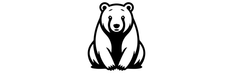 black and white illustration of a bear 