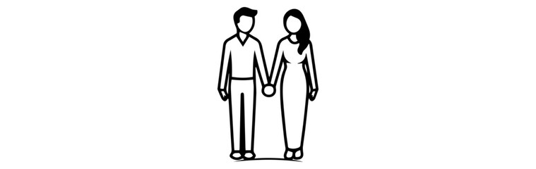 man and women vector white backgroung 