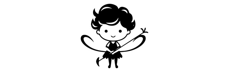 illustration of a black and white butterfly