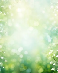 Obraz premium Blurred out spring summer season abstract nature background with lots of bokeh and a bright center spotlight and a subtle vignette border.
