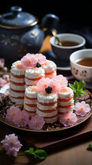 Obraz na płótnie Canvas Food documentary close-up Chinese mooncake simple and, generative ai.