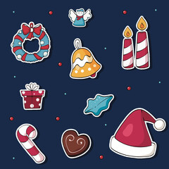 set of Christmas elements