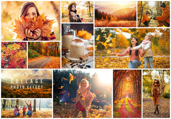 Photo Collage Frame Effect Mockup