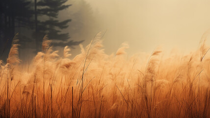 landscape autumn dry grass on the background of a mountain landscape journey into the wild nature of autumn