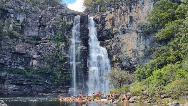 Cachoeira no Parque Chapada dos Veadeiros, Brasil.