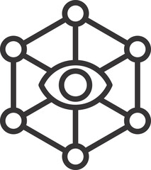 hexagon sign with eye