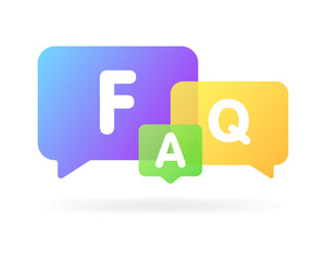 FAQ icon. Flat, color, FAQ sign. Vector icon