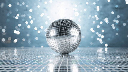 Fototapeta na wymiar Shiny silver disco ball