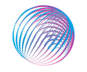 abstract background with circles, a circular dot pattern with blue and pink colors, dot cmyk black gradient symbol logotype circular shape spiral halftone circle round abstract circle 