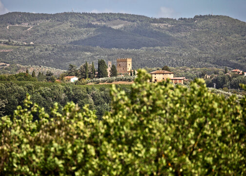 Castle with Towers near Poggibonsi in Tuscany