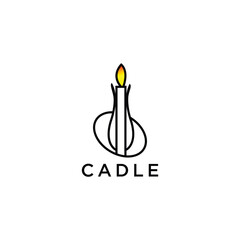 Candle logo icon design vector