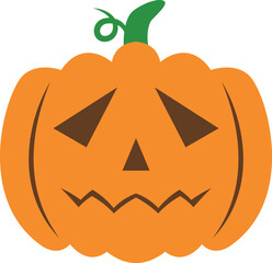 Creepy orange halloween pumpkin vector icon