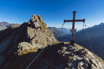 Mountain Peak in the Stubai Alps in Tyrol, Austrial