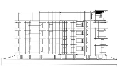 Vector sketch of modern building