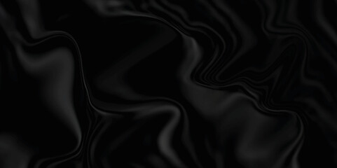 Black silk background. Black satin background texture . Abstract background luxury cloth or liquid wave or folds of grunge silk texture material or shiny soft smooth luxurious .